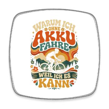 Warum ich ARKU fahre – Retro Fahrradmotive - Viereckiger Kühlschrankmagnet - Weiß - Vorne