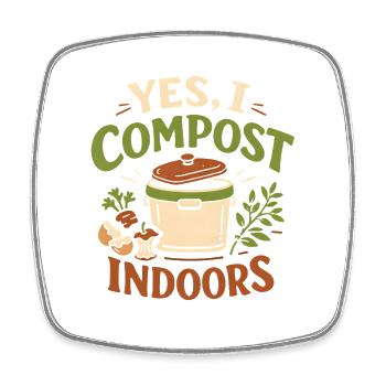 Compost indoor | Urban Gardening - Square fridge magnet - white - Front