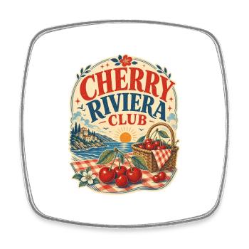 Cherry Riviera Club Sommer Design für jeden Anlass - Viereckiger Kühlschrankmagnet - Weiß - Vorne