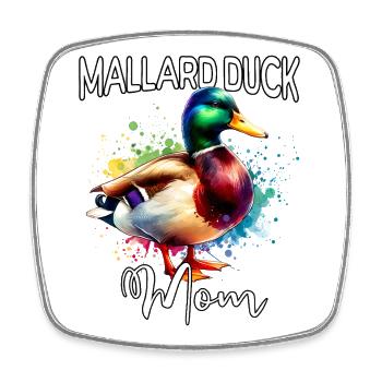Maman du canard colvert - Magnet carré - blanc - Devant