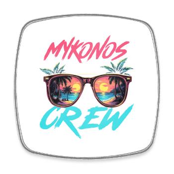 Mykonos Party Crew - Square fridge magnet - white - Front