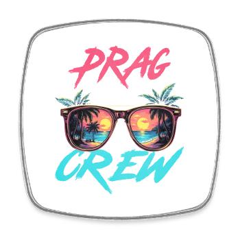 Prag Party Crew - Viereckiger Kühlschrankmagnet - Weiß - Vorne