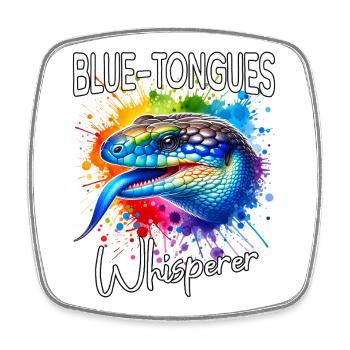 Bluetongue Skink Whisperer - Square fridge magnet - white - Front