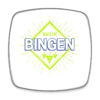 Bingen am Rhein in Deutschland mit Weintrauben - Viereckiger Kühlschrankmagnet - Weiß - Vorne