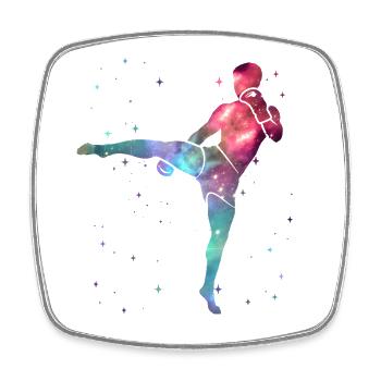Muay Thai Kickboxer Arts Martiaux Espace Kickboxing - Magnet carré - blanc - Devant