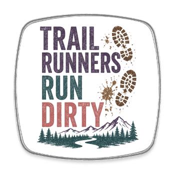 Trailrunner laufen schmutzig - Viereckiger Kühlschrankmagnet - Weiß - Vorne