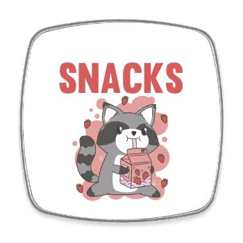 I Require Snacks Trash Panda Raccoon - Viereckiger Kühlschrankmagnet - Weiß - Vorne