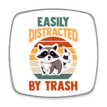 Trash Panda Raccoon - Square fridge magnet - white - Front