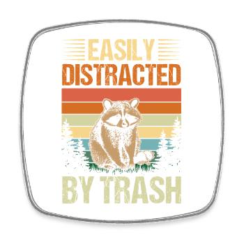 Trash Panda Raccoon - Square fridge magnet - white - Front
