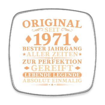 Bester Jahrgang 1971 – 55. Geburtstag Geschenk - Viereckiger Kühlschrankmagnet - Weiß - Vorne