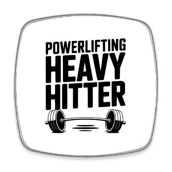 Powerlifting schwerer Schlagmann - Viereckiger Kühlschrankmagnet - Weiß - Vorne