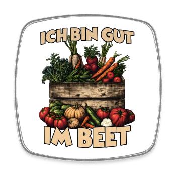 Garten Gemüsebeet Hobbygärtner Gemüseanbau Humor  - Viereckiger Kühlschrankmagnet - Weiß - Vorne