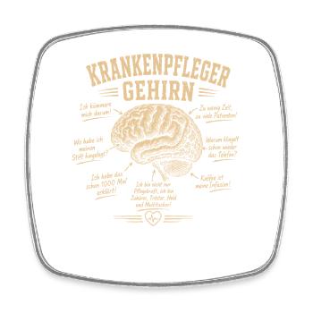 Krankenpfleger Gehirn Humor Shirt - Viereckiger Kühlschrankmagnet - Weiß - Vorne