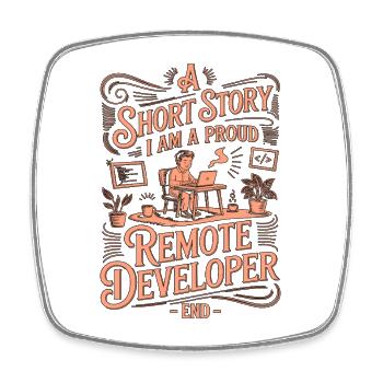 Remote Developer A Short Story I Am Web Programmer - Viereckiger Kühlschrankmagnet - Weiß - Vorne
