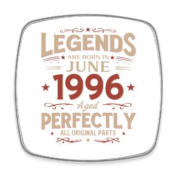 30th Birthday Gift Legend June Vintage 1996 - Square fridge magnet - white - Front