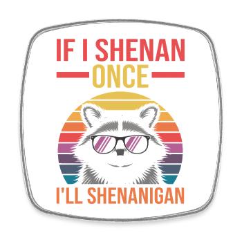 Trash Panda Raccoon - Square fridge magnet - white - Front