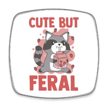 Cute But Feral Trash Panda Raccoon - Viereckiger Kühlschrankmagnet - Weiß - Vorne