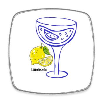 Art de lignes Lemon Cocktail - Limoncello - Magnet carré - blanc - Devant