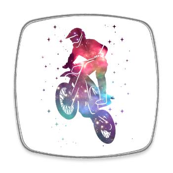 Motocross Dirt Bike Dirt Bike Space Kids - Square fridge magnet - white - Front