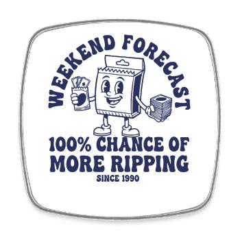 Prévisions du week-end : 100 chances de plus de trading intense - Magnet carré - blanc - Devant