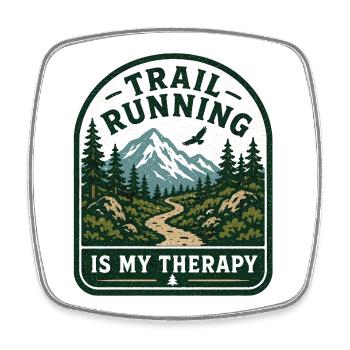 Trailrunning ist meine Therapie - Viereckiger Kühlschrankmagnet - Weiß - Vorne