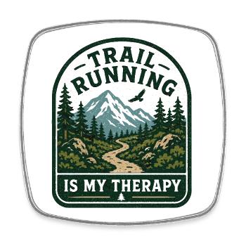 Trailrunning ist meine Therapie - Viereckiger Kühlschrankmagnet - Weiß - Vorne