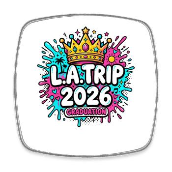 LA Trip 2026 - Viereckiger Kühlschrankmagnet - Weiß - Vorne