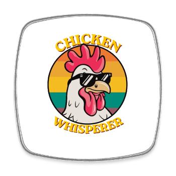 Chuchoteur de poulets Ferme drôle d’amoureux de poulets - Magnet carré - blanc - Devant