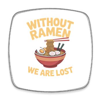 Ramen japanische Nudelsuppe Geschenk - Viereckiger Kühlschrankmagnet - Weiß - Vorne
