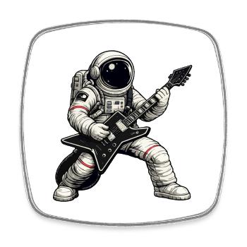Astronaut Gitarrist - Viereckiger Kühlschrankmagnet - Weiß - Vorne