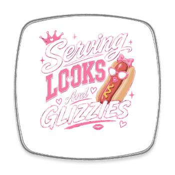 Passionné de saucisses de hot-dogs fanatic - Magnet carré - blanc - Devant