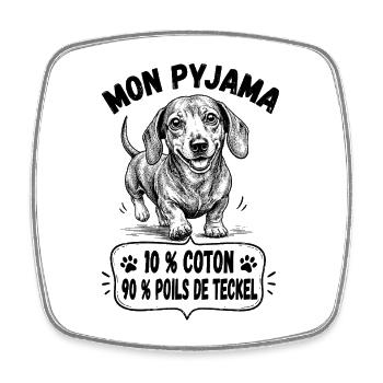 Teckel Cadeau humour personnalisé - Magnet carré - blanc - Devant