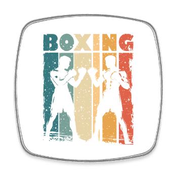 Boxen Grafik Retro-Stil Für Boxer Und Trainer - Viereckiger Kühlschrankmagnet - Weiß - Vorne