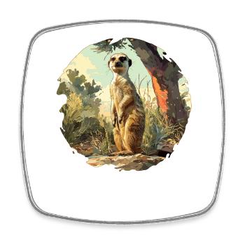 Meerkat Erdmännchen - Viereckiger Kühlschrankmagnet - Weiß - Vorne