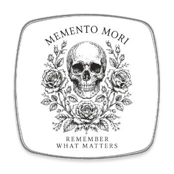 Memento Mori Roses - Square fridge magnet - white - Front