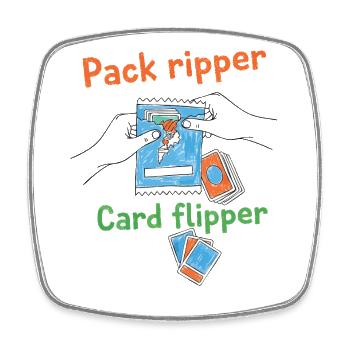Pack Ripper Card Flipper Sammelkartensammler - Viereckiger Kühlschrankmagnet - Weiß - Vorne