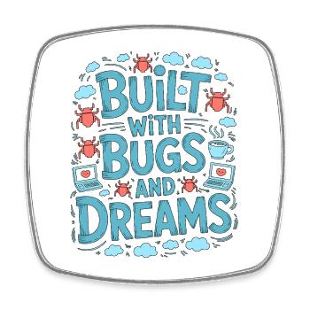 Game Developer Built With Bugs And Indie Developer - Viereckiger Kühlschrankmagnet - Weiß - Vorne