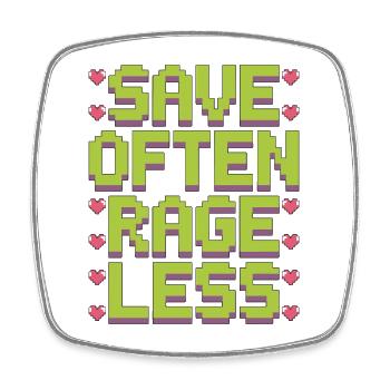 Game Developer Save Often Rage Less Web Developer - Square fridge magnet - white - Front