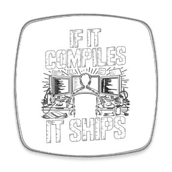 Game Developer If It Compiles It Gaming Programmer - Viereckiger Kühlschrankmagnet - Weiß - Vorne