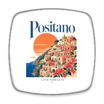 Couchers de soleil tardifs de Positano, côte amalfitaine Été italien - Magnet carré - blanc - Devant