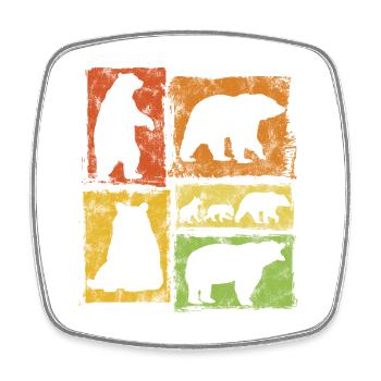 Bears Vintage Graphic - Square fridge magnet - white - Front