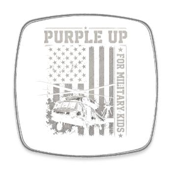 Purple Spice Up Militaires Enfants Hélicoptère Militaire K - Magnet carré - blanc - Devant