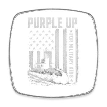 Purple for Military Kids (Subcategory Military Kid) - Square fridge magnet - white - Front