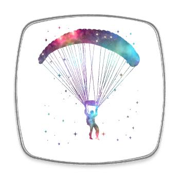 Paragliding Gleitschirmfliegen Gleitschirm - Viereckiger Kühlschrankmagnet - Weiß - Vorne