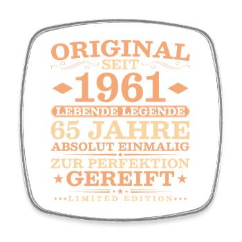 1961 Jahrgang 65 Jahre Absolut Einmalig - Viereckiger Kühlschrankmagnet - Weiß - Vorne