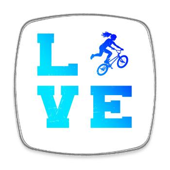 Dirt Jump Gift Idea for a Freestyle Rider - Square fridge magnet - white - Front