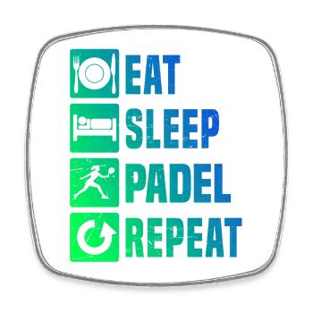 Geschenkidee für Padel Bälle Fans mit Padel Regeln - Viereckiger Kühlschrankmagnet - Weiß - Vorne