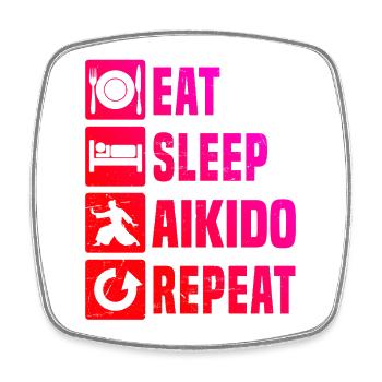 Selbstverteidigung Geschenkidee für Aikido-Prüfung - Viereckiger Kühlschrankmagnet - Weiß - Vorne
