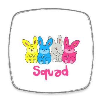 Easter Squad Bunnies - Square fridge magnet - white - Front