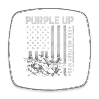 Violet pour les enfants militaires Bomber Gamin militaire - Magnet carré - blanc - Devant